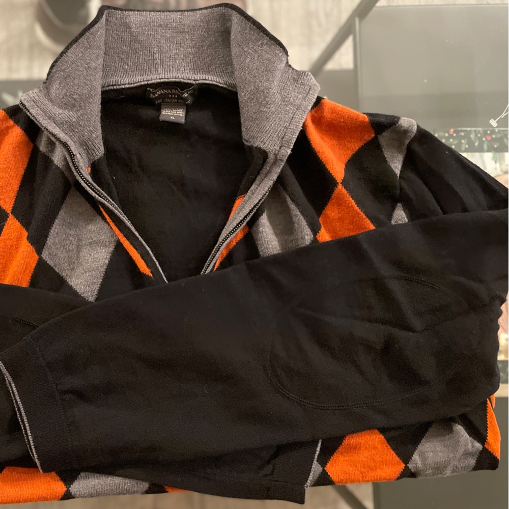 Banana Republic Factory 3/4 Zip Argyle Sweater